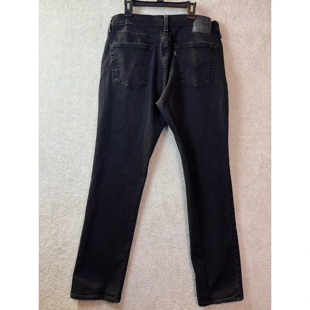 Levi's 514 Straight Fit‎ Jeans Mens 33x32 (Fits 32x31) Black Denim Stretch Pants